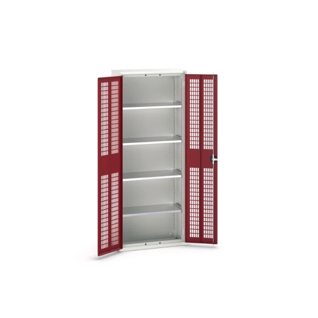 bott Verso kast gevleugelde deuren 800x350x2000mm 4 legborden RAL 3004