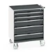 bott Cubio gereedschapswagen 5 laden breedte 800 mm RAL 7016