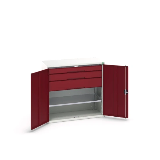 bott Verso systeemkast 1050x550x1000mm 1 legbord 3 lades RAL 3004