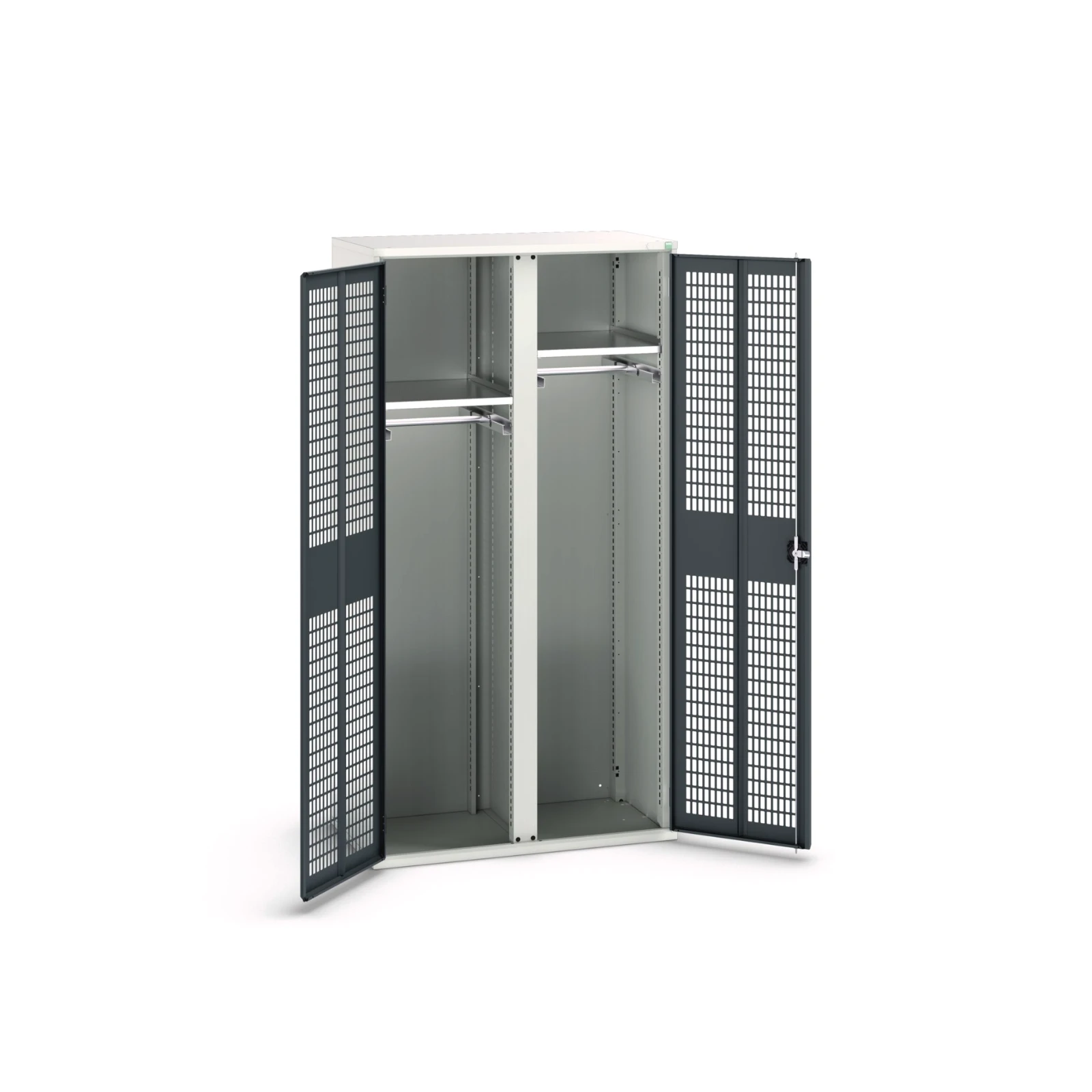 bott Verso kast gevleugelde deuren 1050x550x2000mm 2 legborden 2 rails RAL 7016