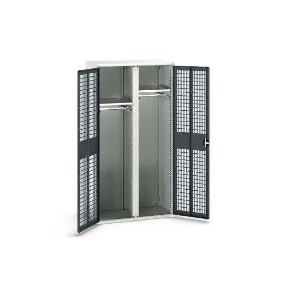bott Verso kast gevleugelde deuren 1050x550x2000mm 2 legborden 2 rails RAL 7016
