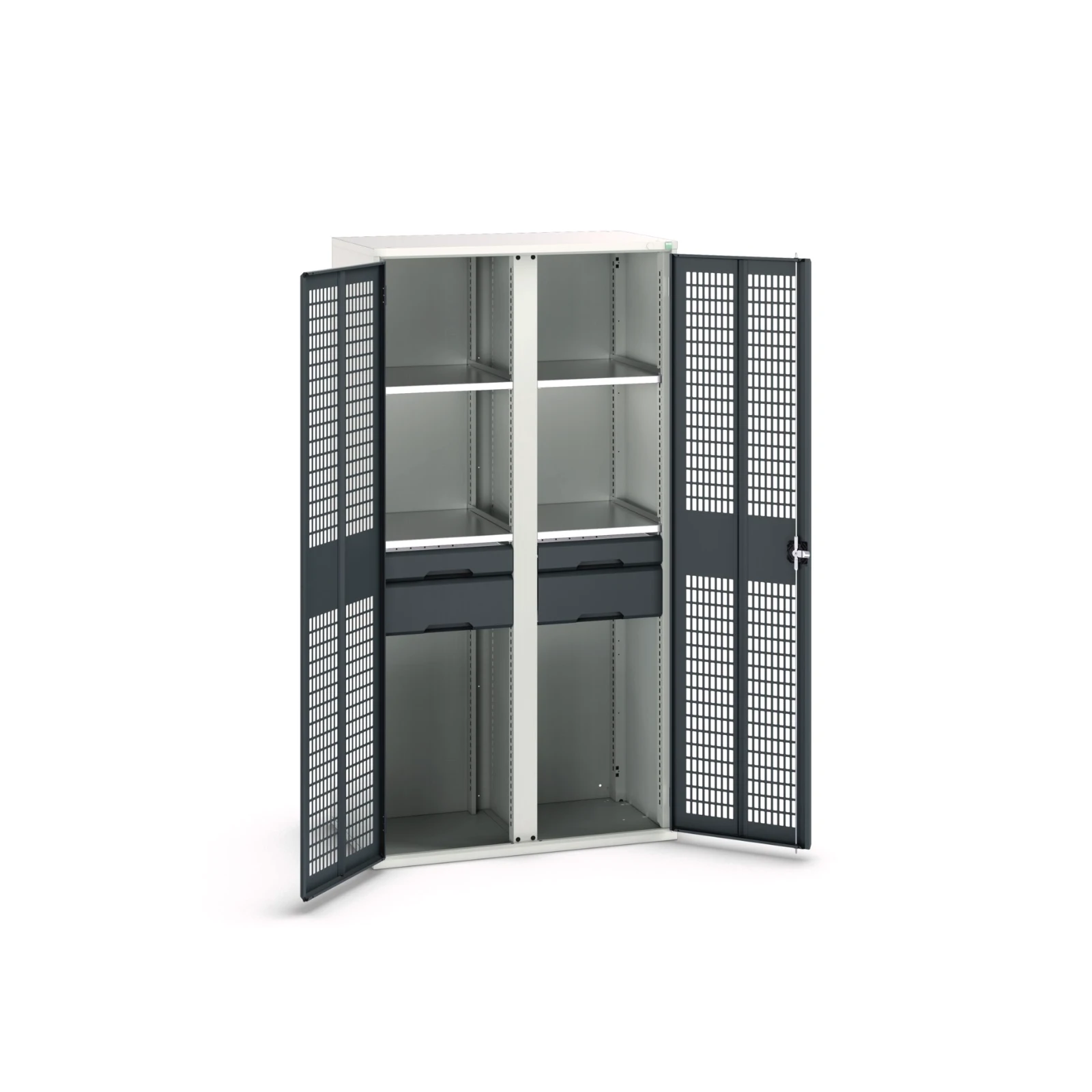 bott Verso kast gevleugelde deuren 1050x550x2000mm 4 legborden 4 lades RAL 7016