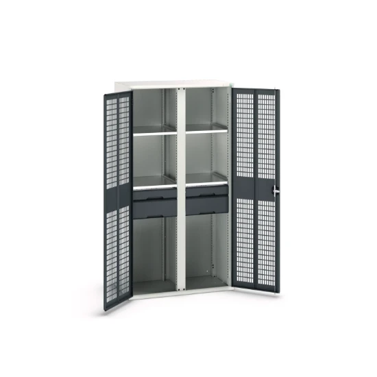 bott Verso kast gevleugelde deuren 1050x550x2000mm 4 legborden 4 lades RAL 7016
