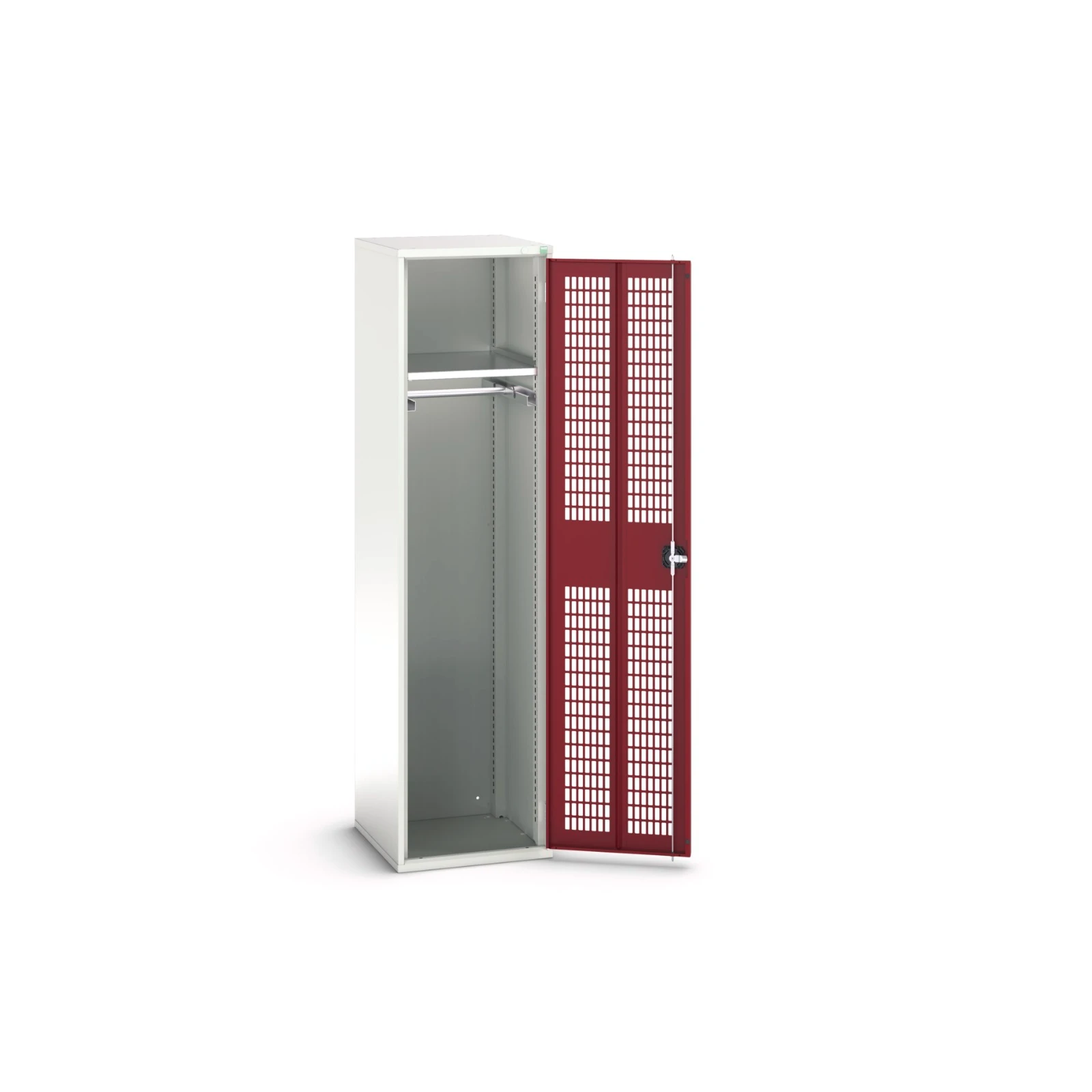 bott Verso kast gevleugelde deuren 525x550x2000mm 1 legbord 1 stang RAL 3004
