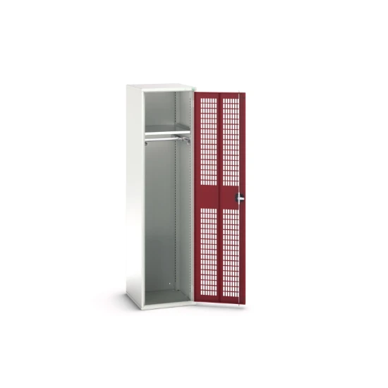 bott Verso kast gevleugelde deuren 525x550x2000mm 1 legbord 1 stang RAL 3004