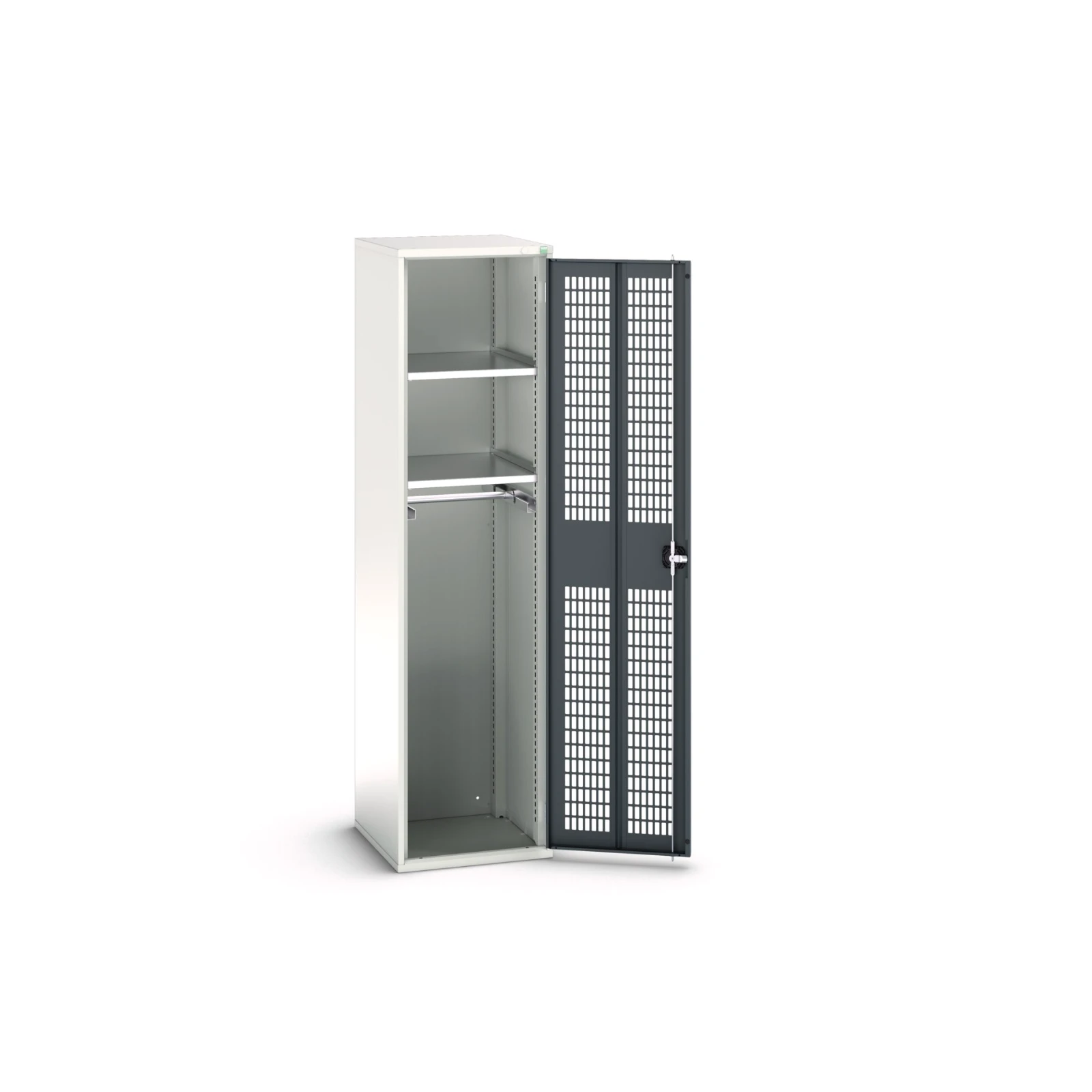 bott Verso kast gevleugelde deuren 525x550x2000mm 2 legborden 1 stang RAL 7016