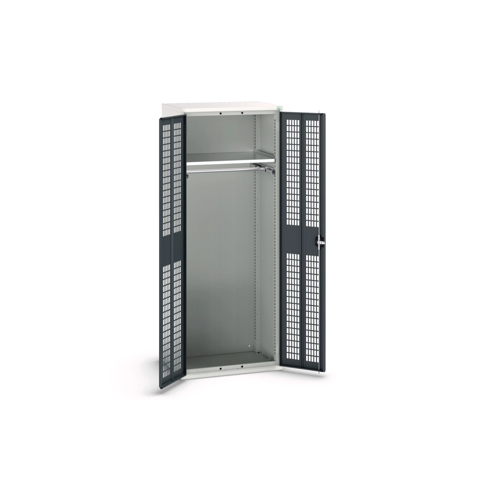 bott Verso kast gevleugelde deuren 800x350x2000mm 1 legbord 1 rail RAL 7016