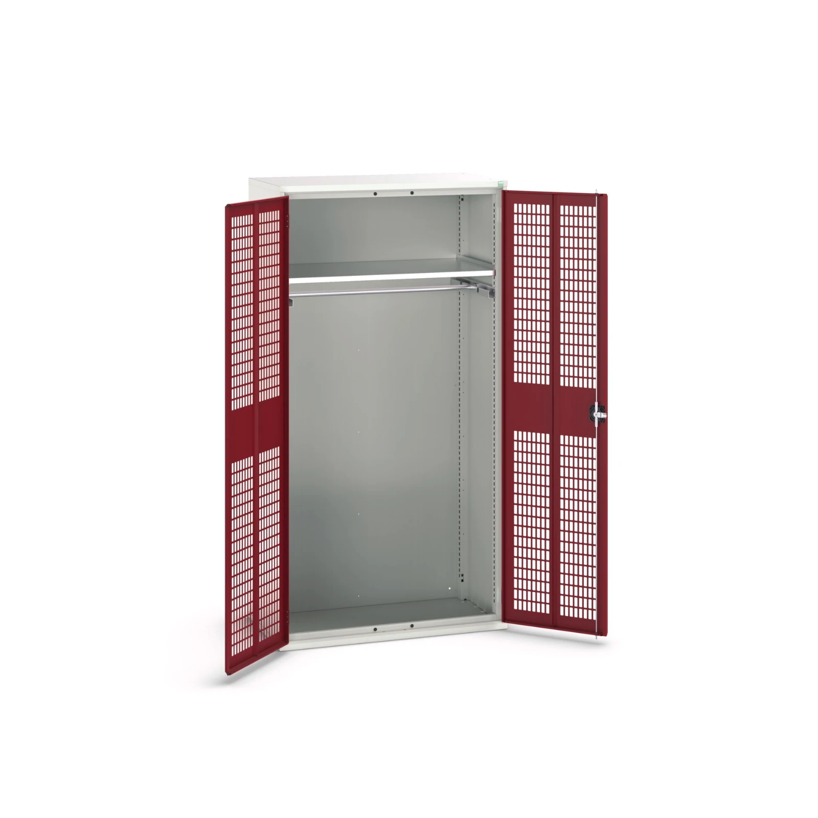 bott Verso kast gevleugelde deuren 1050x550x2000mm 1 legbord 1 rail RAL 3004