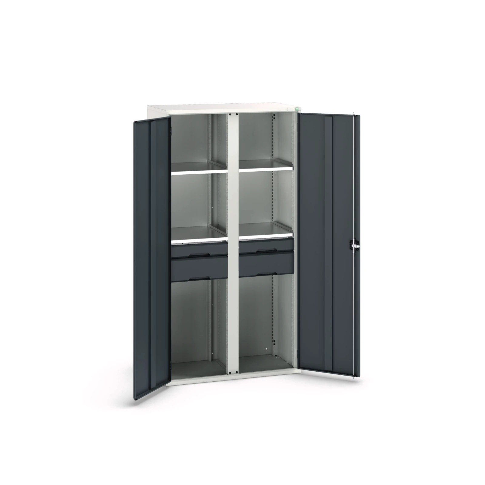 bott Verso systeemkast 1050x550x2000mm 4 legborden 4 lades RAL 7016