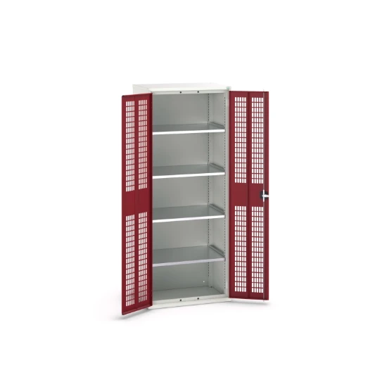bott Verso kast gevleugelde deuren 800x350x2000mm 4 legborden RAL 3004
