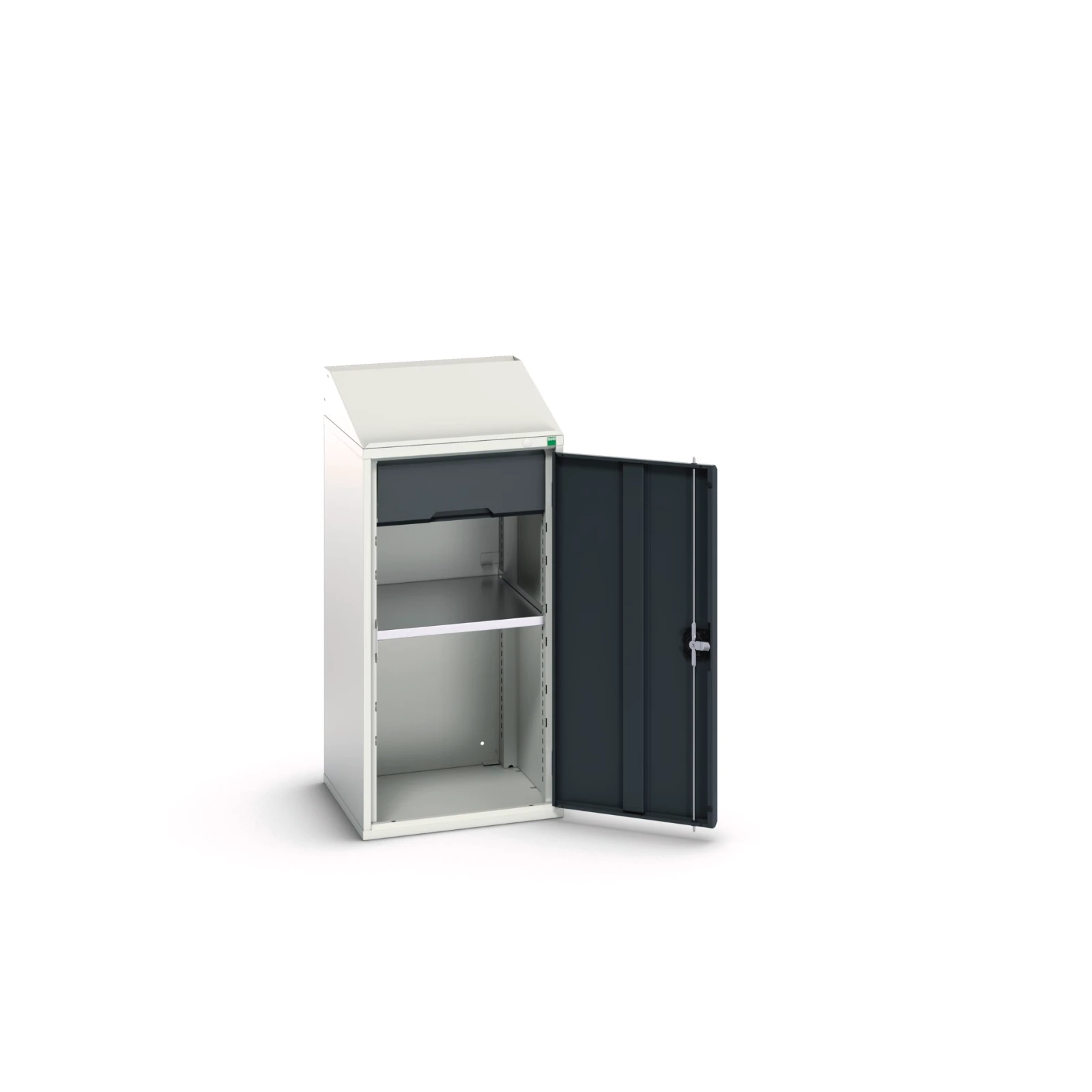 bott Verso systeemkast 525x550x1130mm 2 legborden 1 deur 1 lade RAL 7016