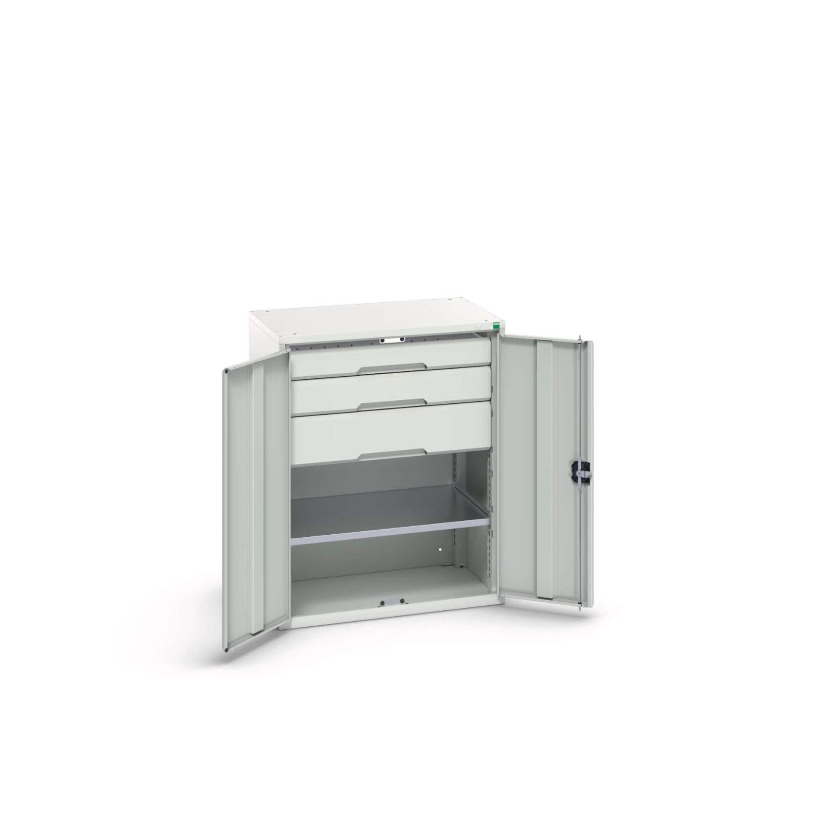 bott Verso systeemkast 800x550x1000mm 1 legbord 3 laden RAL 7035