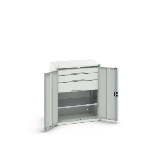 bott Verso systeemkast 800x550x1000mm 1 legbord 3 laden RAL 7035