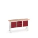 bott Verso verstelbare werkbank 1750x600x830-930mm 2 deuren 1 middenschap 3 laden RAL 3004