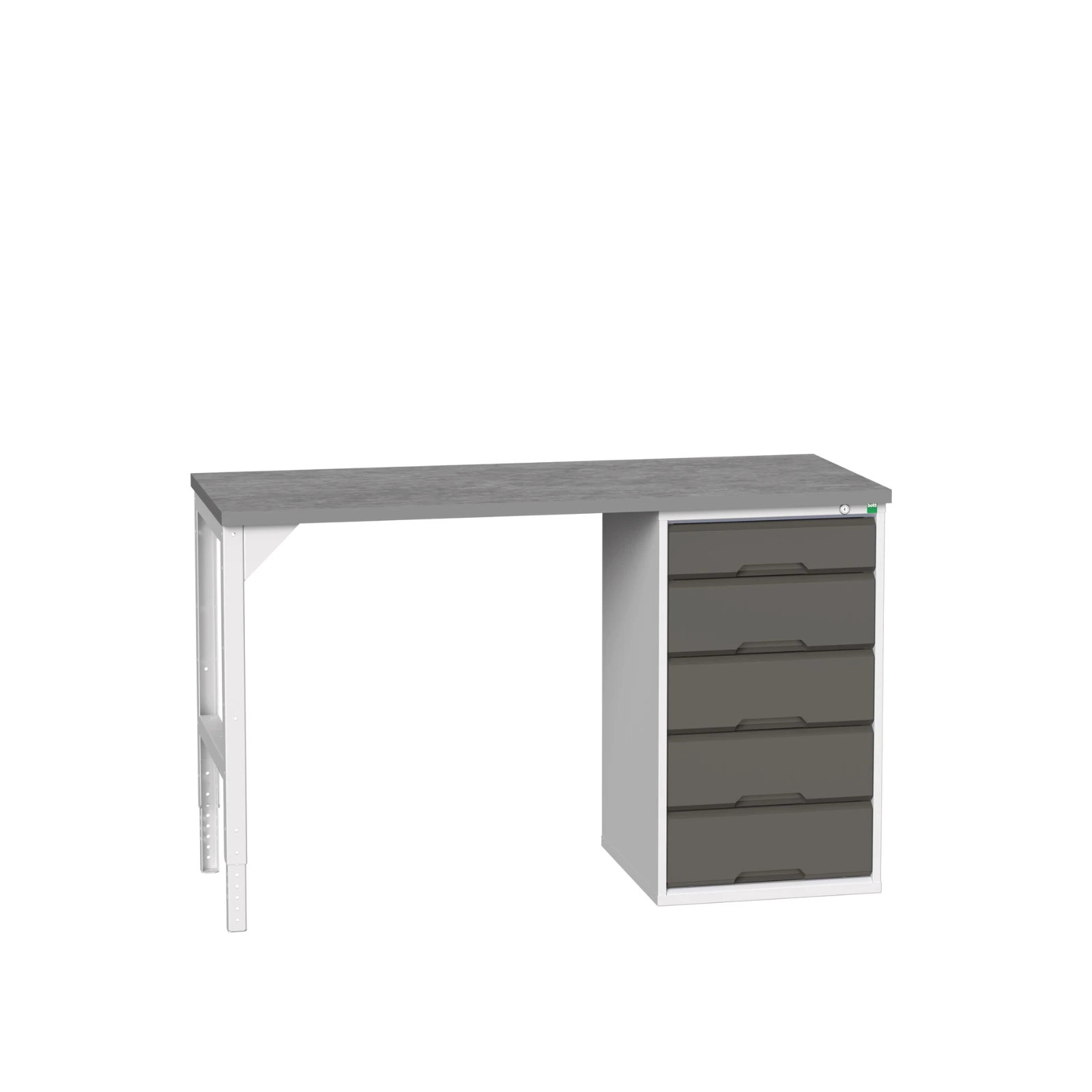 bott Verso werkbank 5 lades Breedte 1500 mm Linoleum RAL 7016