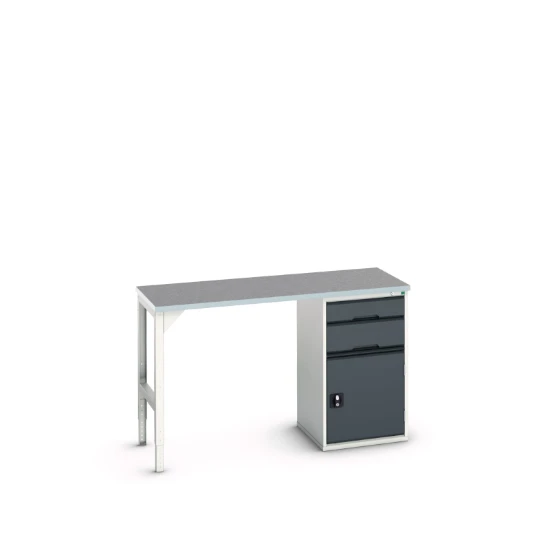 bott Verso werkbank 2 lades Breedte 1500 mm Linoleum RAL 7016