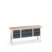 bott Verso verstelbare werkbank 2000x600x830-930mm Multiplex 9 laden RAL 7016