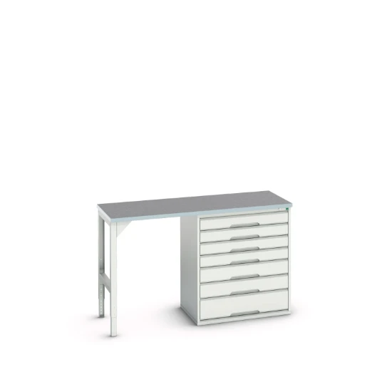 bott Verso werkbank 7 lades Breedte 2000 mm Linoleum RAL 7035