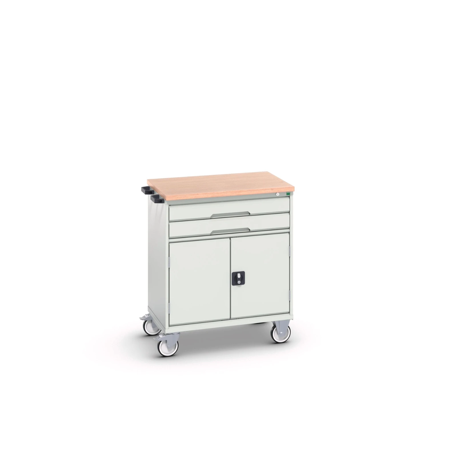 bott Verso mobiele kast 800x600x980mm 2 laden 2 deuren lino top RAL 7035