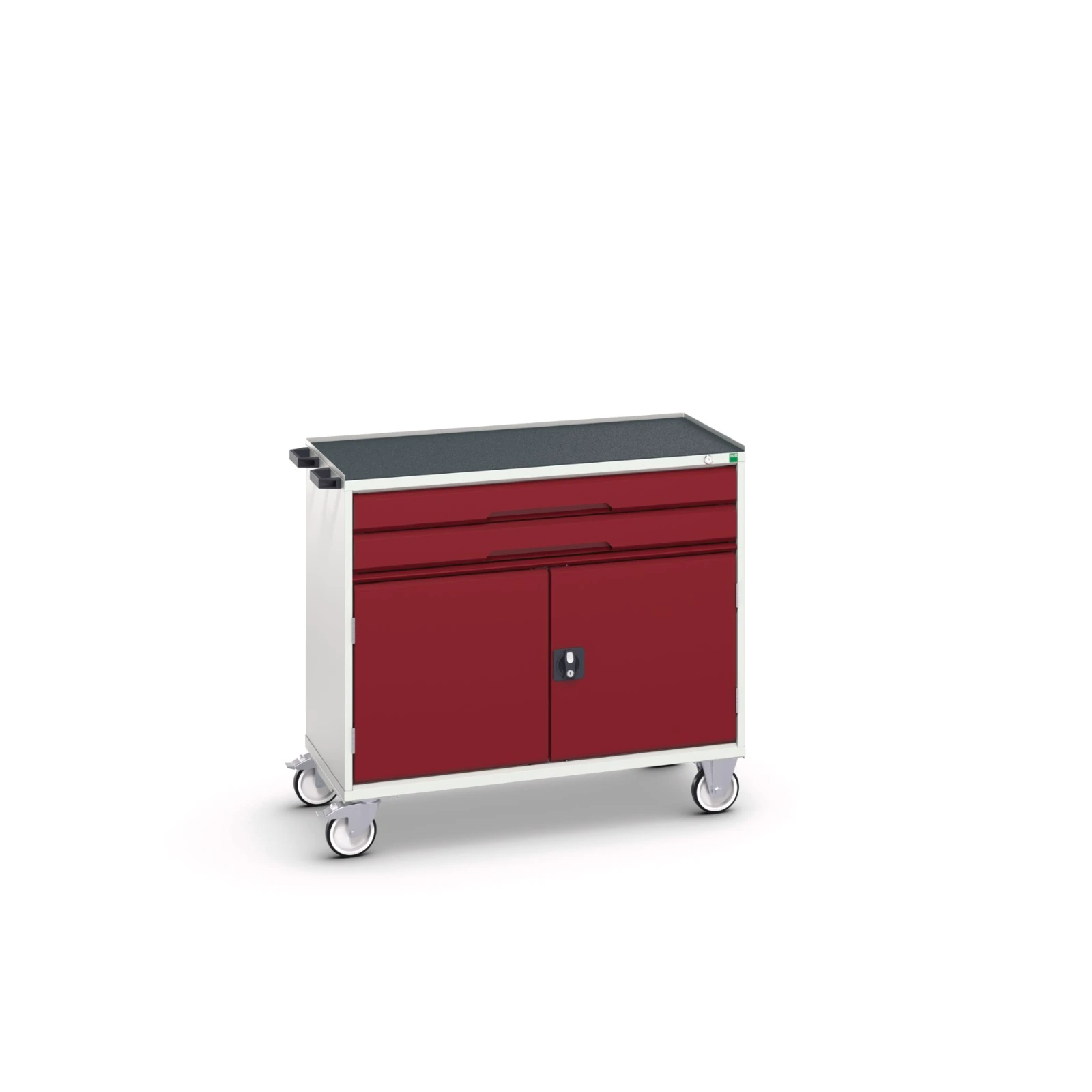 bott Verso mobiele kast 1050x550x965mm 2 laden 2 deuren top tray RAL 3004