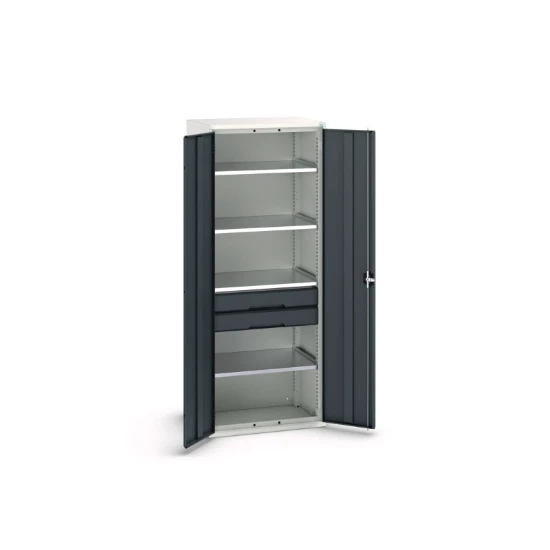 bott Verso systeemkast 800x550x2000mm 4 legborden 2 laden RAL 7016