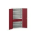 bott Verso systeemkast 1050x550x2000mm 4 legborden 2 lades 1 Perfo achterwand RAL 3004