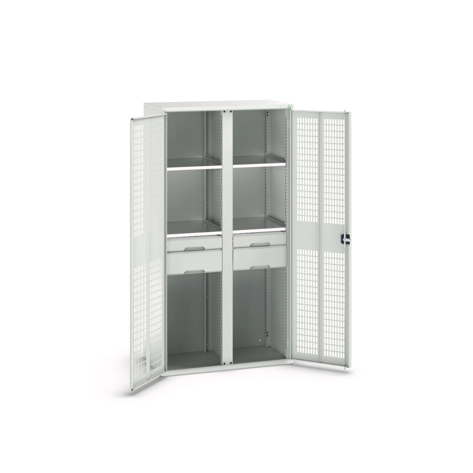 bott Verso kast gevleugelde deuren 1050x550x2000mm 4 legborden 4 lades RAL 7035