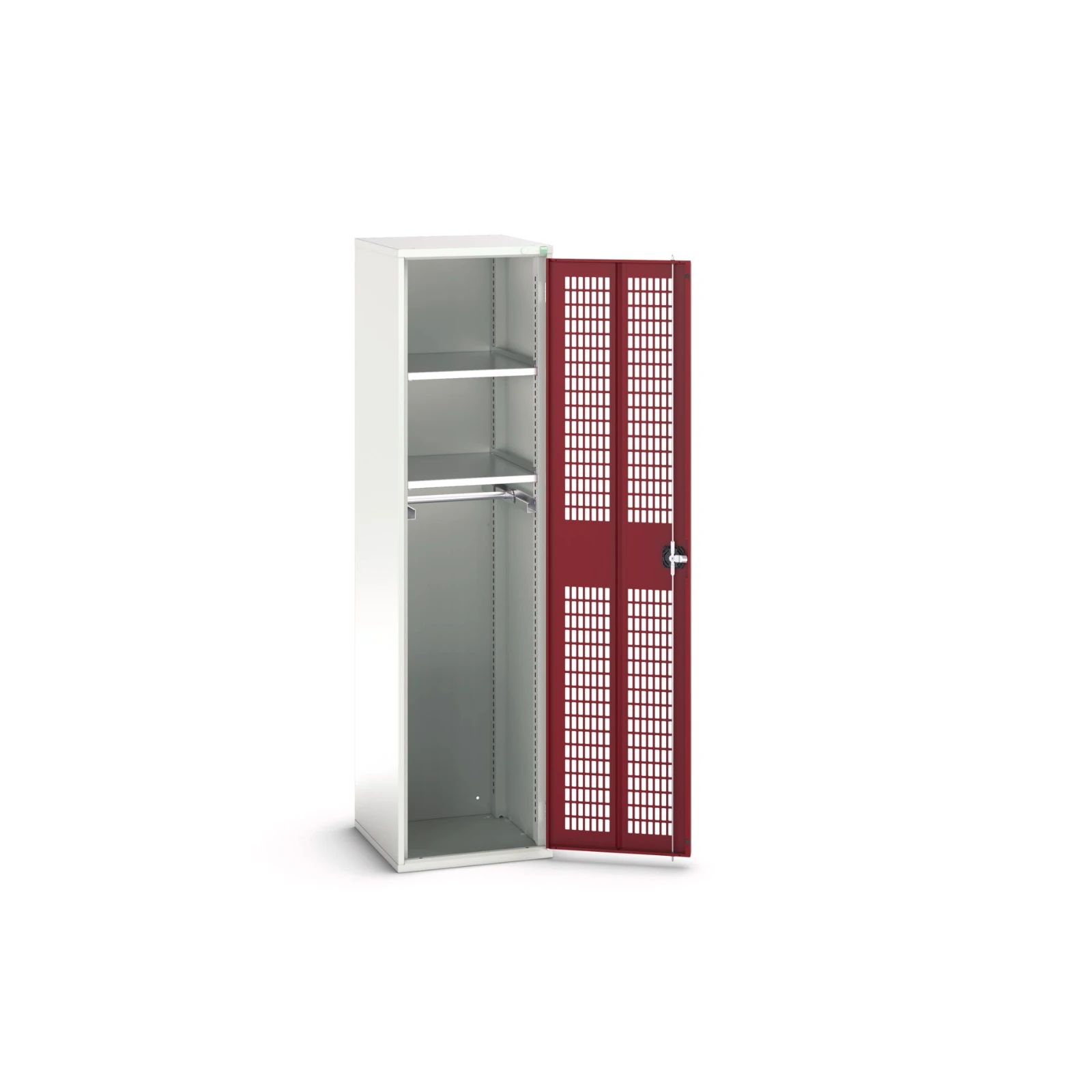 bott Verso kast gevleugelde deuren 525x550x2000mm 2 legborden 1 stang RAL 3004