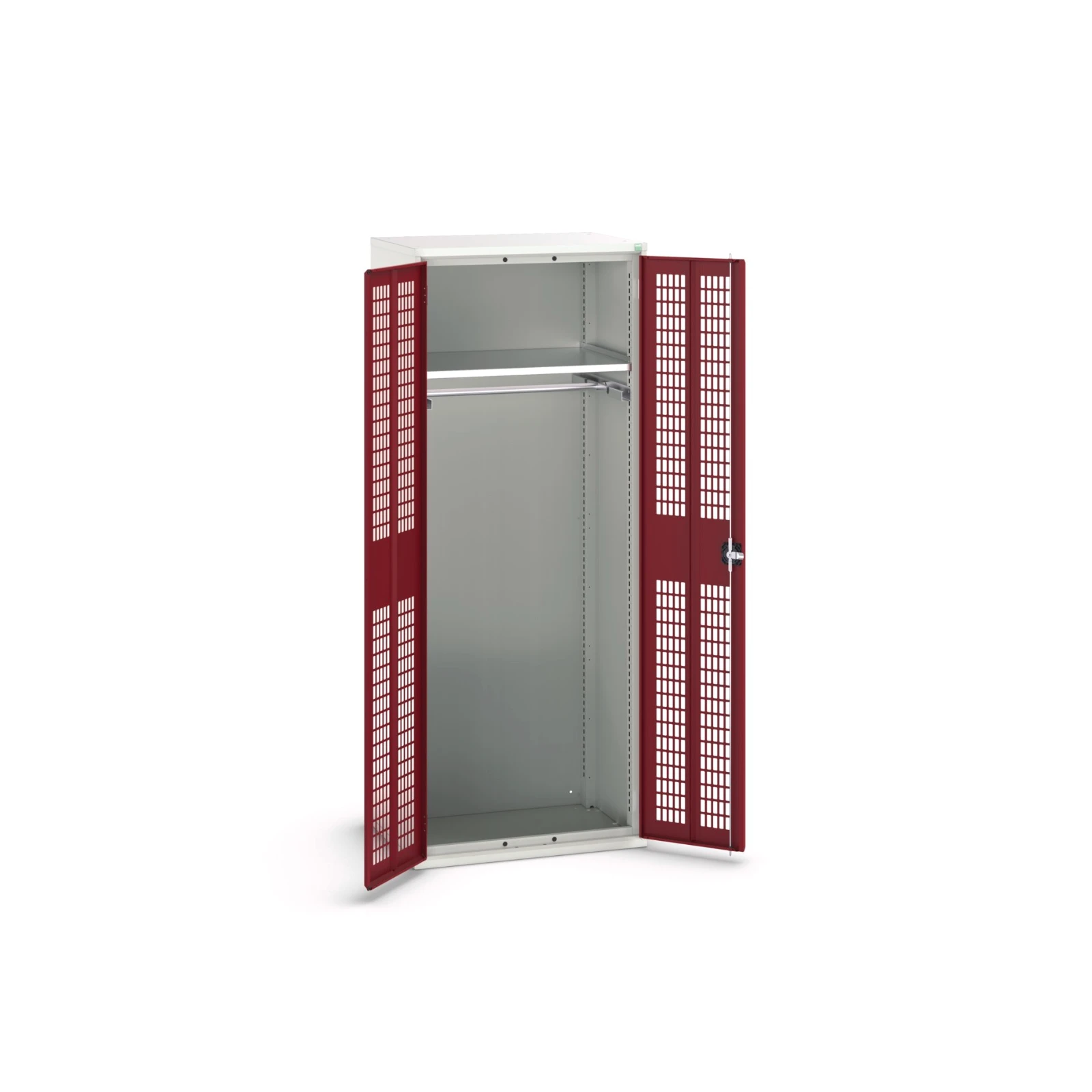 bott Verso kast gevleugelde deuren 800x350x2000mm 1 legbord 1 rail RAL 3004