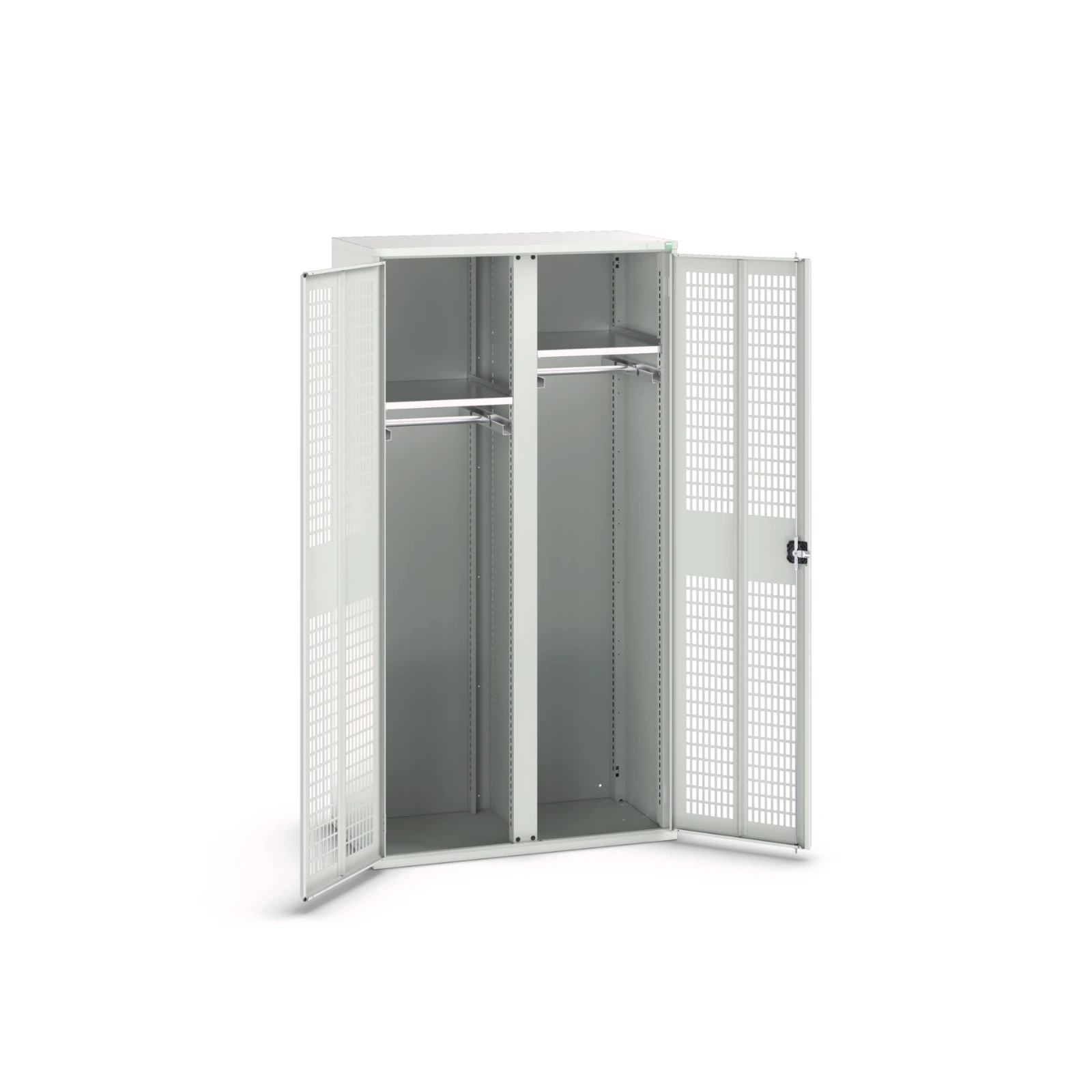 bott Verso kast gevleugelde deuren 1050x550x2000mm 2 legborden 2 rails RAL 7035