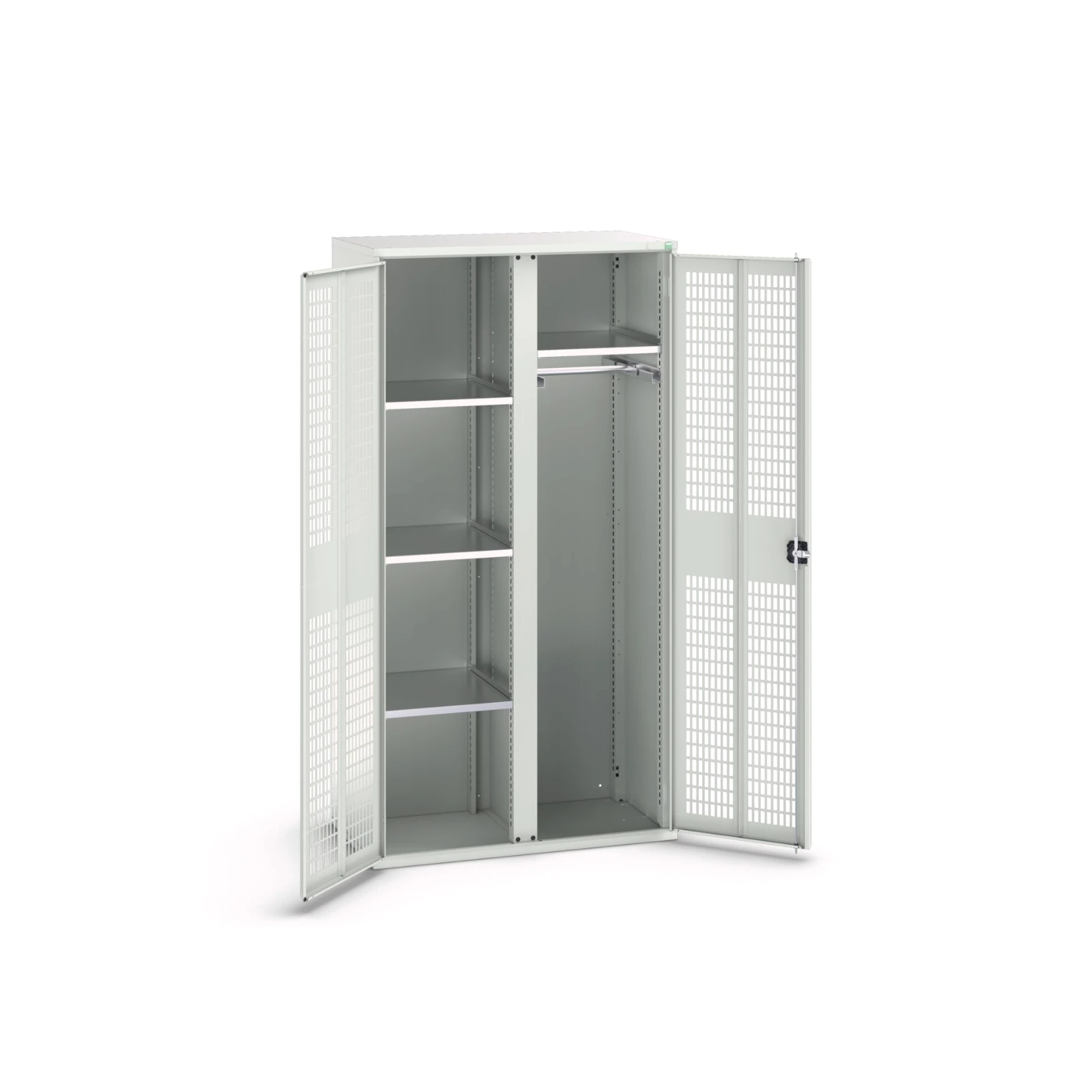 bott Verso kast gevleugelde deuren 1050x550x2000mm 4 legborden 1 rail RAL 7035