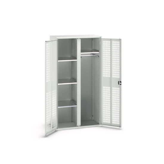 bott Verso kast gevleugelde deuren 1050x550x2000mm 4 legborden 1 rail RAL 7035