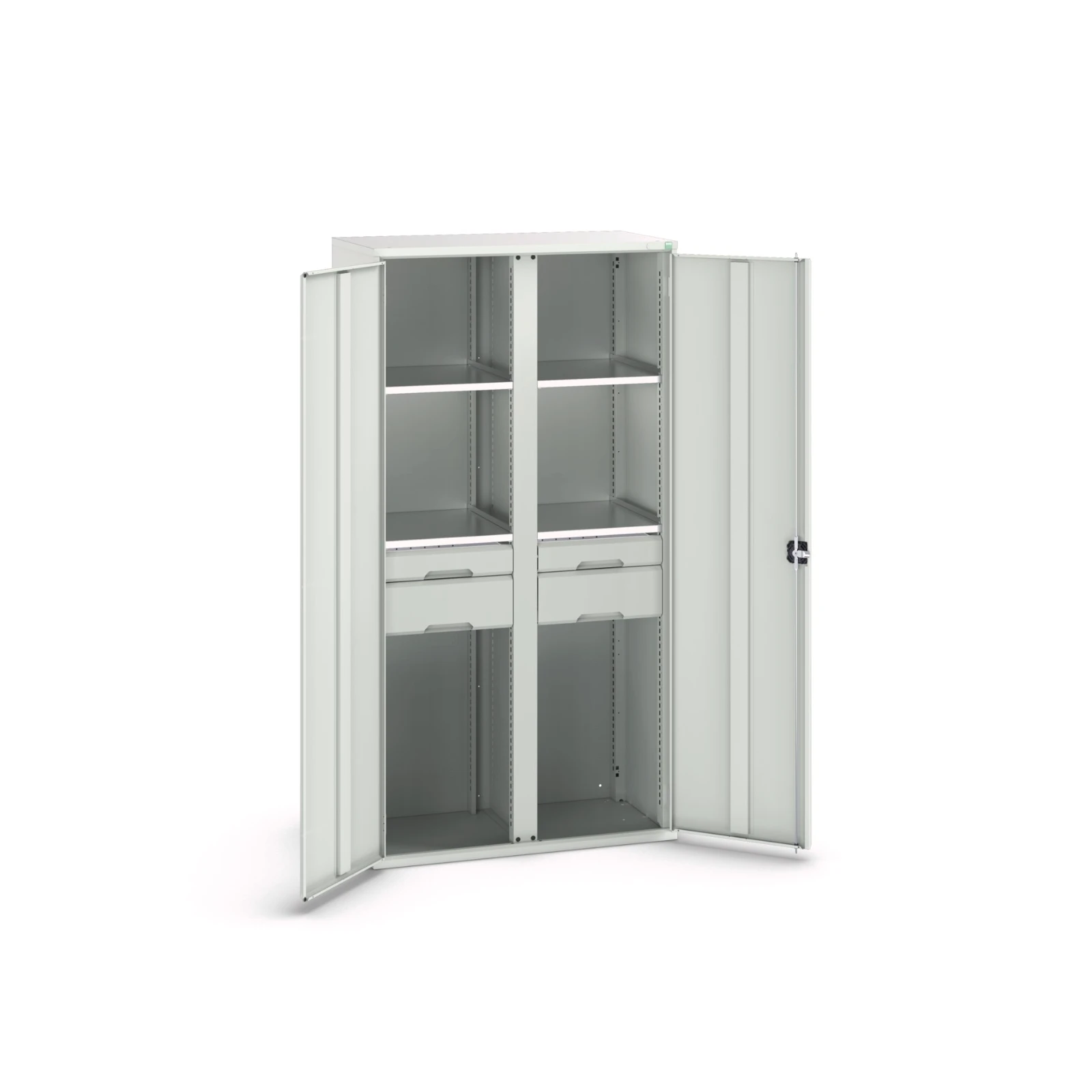 bott Verso systeemkast 1050x550x2000mm 4 legborden 4 lades RAL 7035