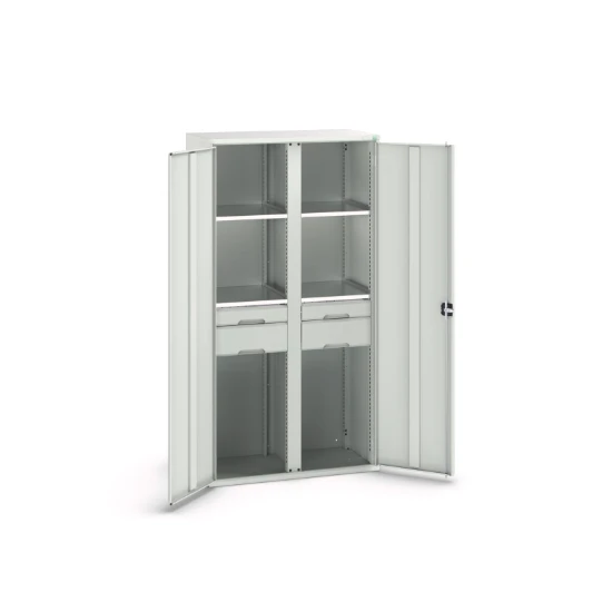 bott Verso systeemkast 1050x550x2000mm 4 legborden 4 lades RAL 7035