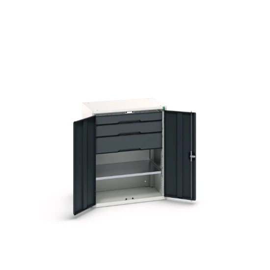 bott Verso systeemkast 800x550x1000mm 1 legbord 3 laden RAL 7016