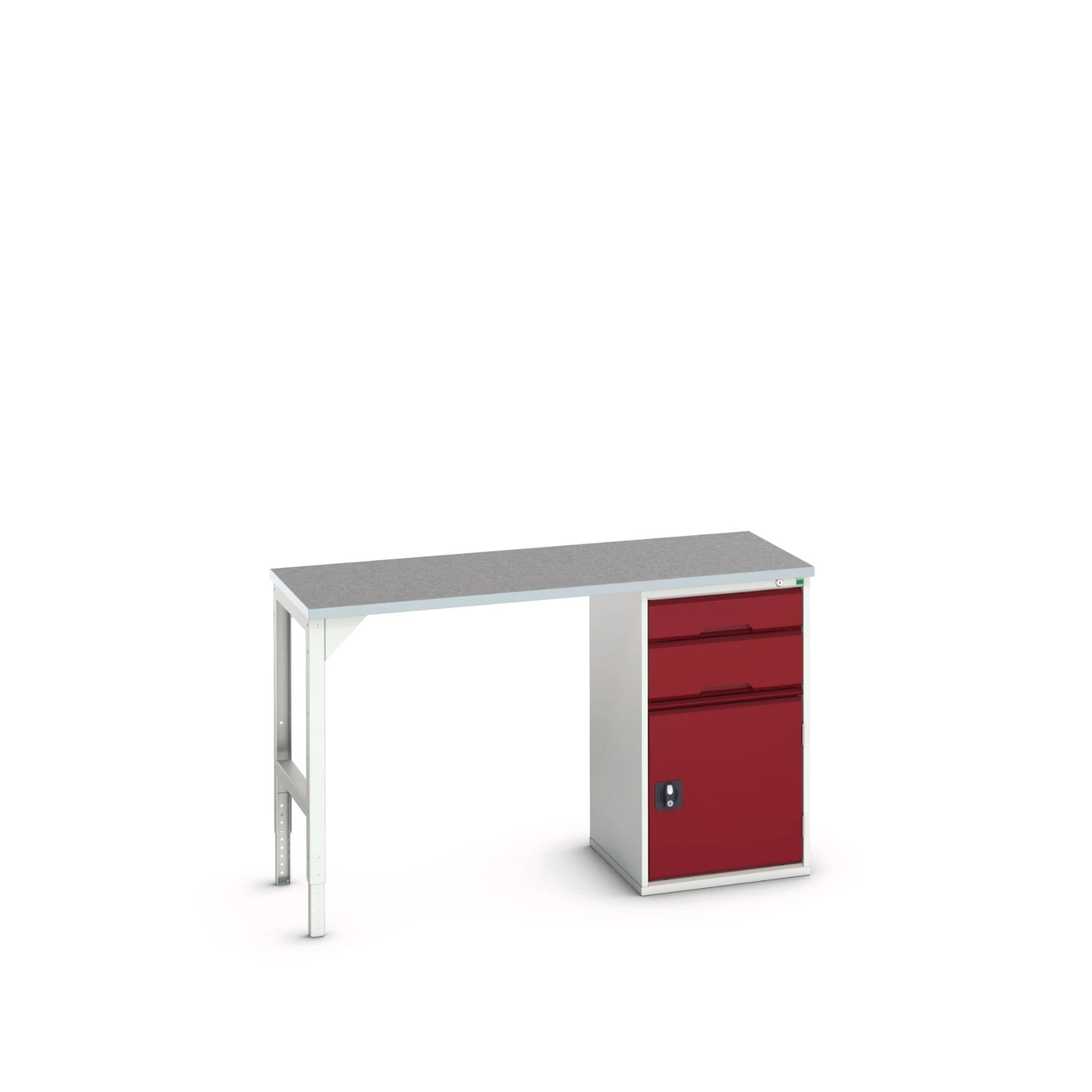 bott Verso werkbank 2 lades Breedte 1500 mm Linoleum RAL 3004