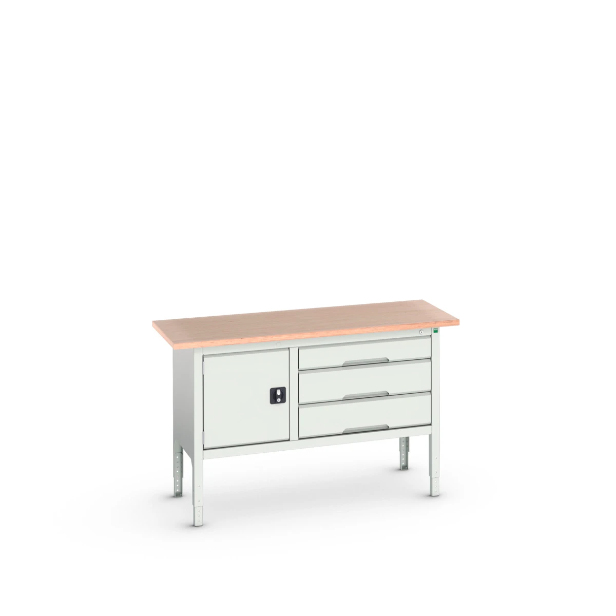 bott Verso verstelbare werkbank 1500x600x830-930mm 3 laden 1 deur Multiplex RAL 7035