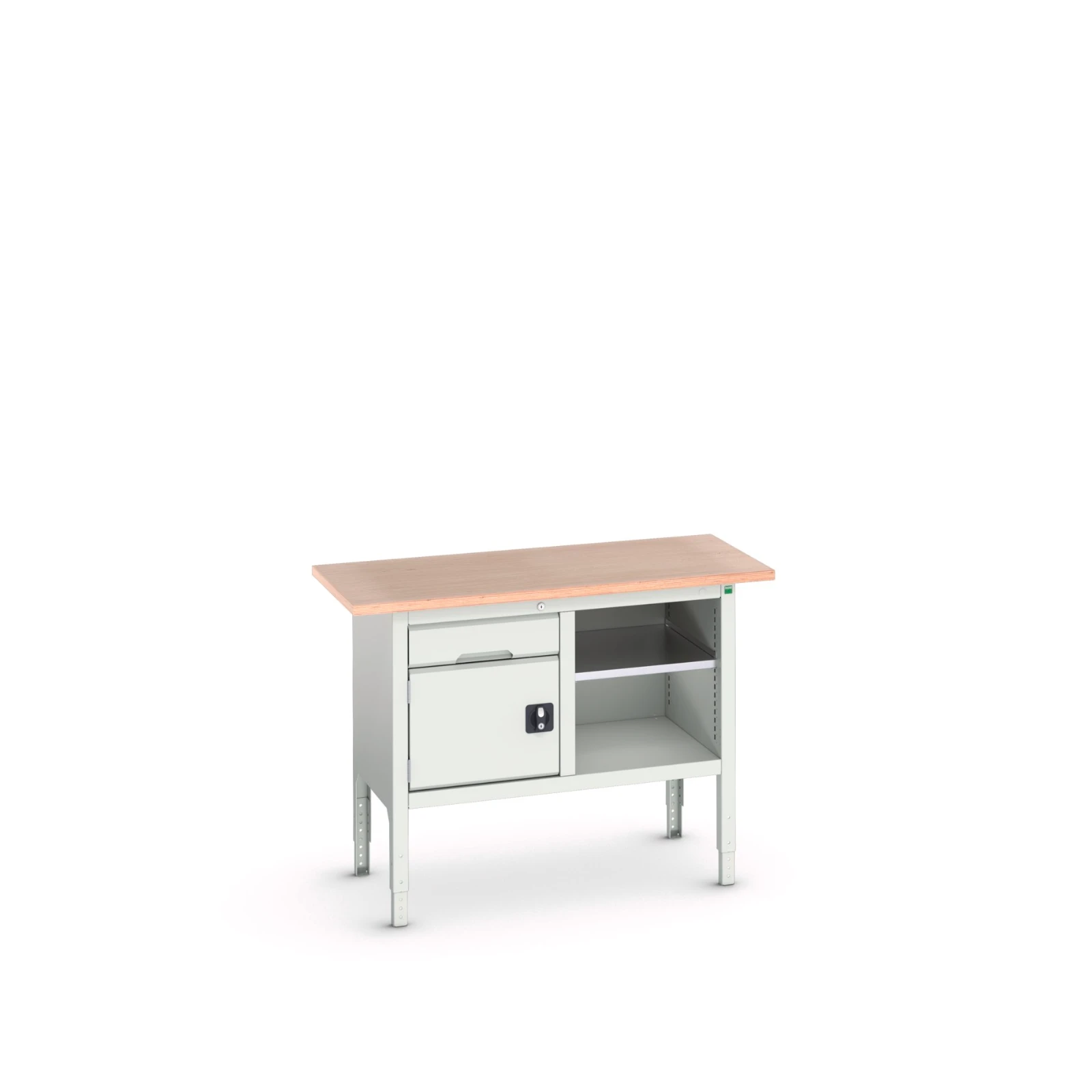 bott Verso verstelbare werkbank 1250x600x830-930mm 1 deur Multiplex RAL 7035