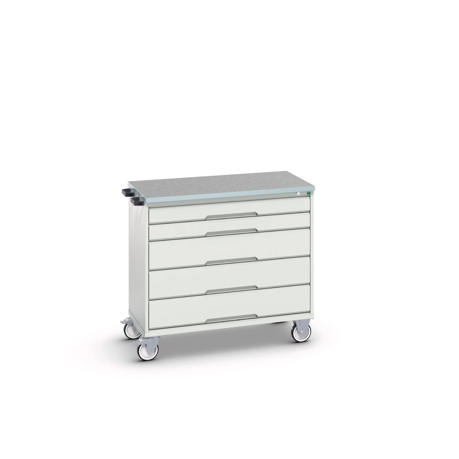 bott Verso gereedschapswagen 1050x600x980mm 5 laden lino top tray RAL 7035