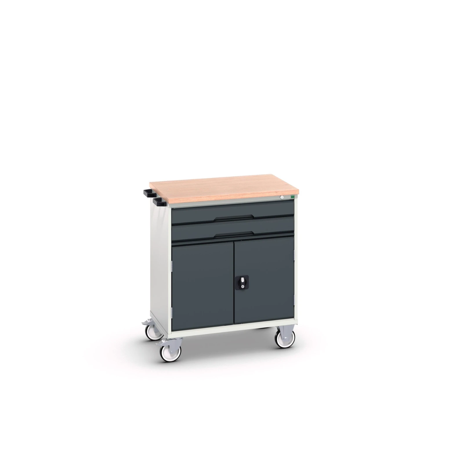 bott Verso mobiele kast 800x600x980mm 2 laden 2 deuren lino top RAL 7016