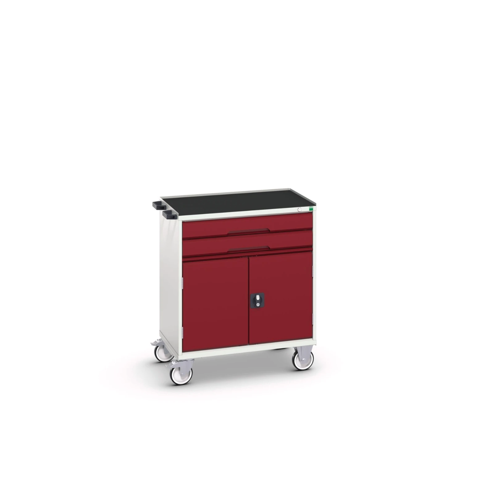 bott Verso mobiele kast 800x550x965mm 2 laden 2 deuren top tray RAL 3004