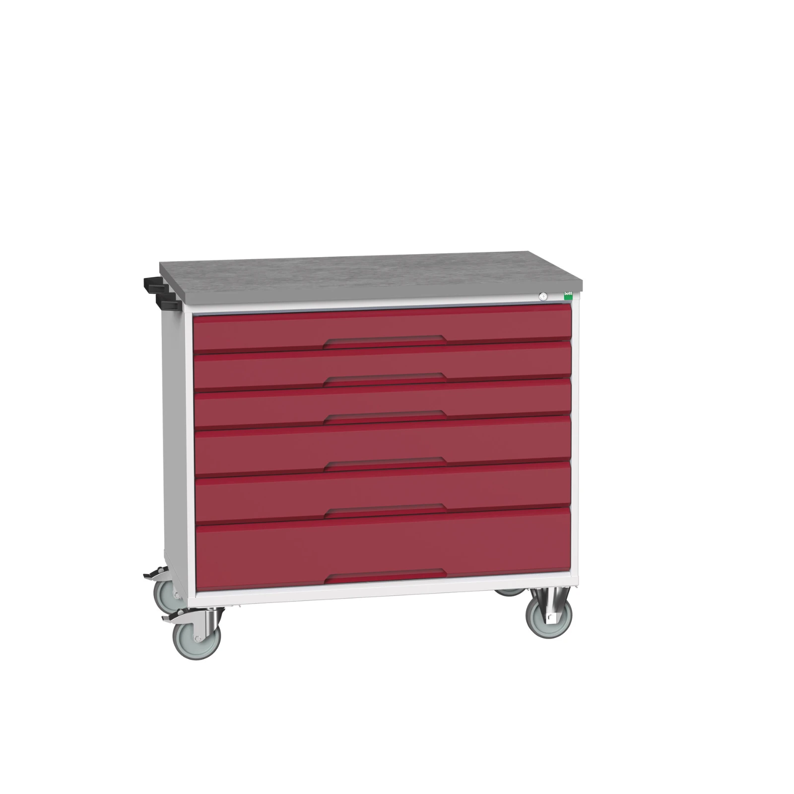 bott Verso gereedschapswagen 1050x600x980mm 6 laden lino tray RAL 3004