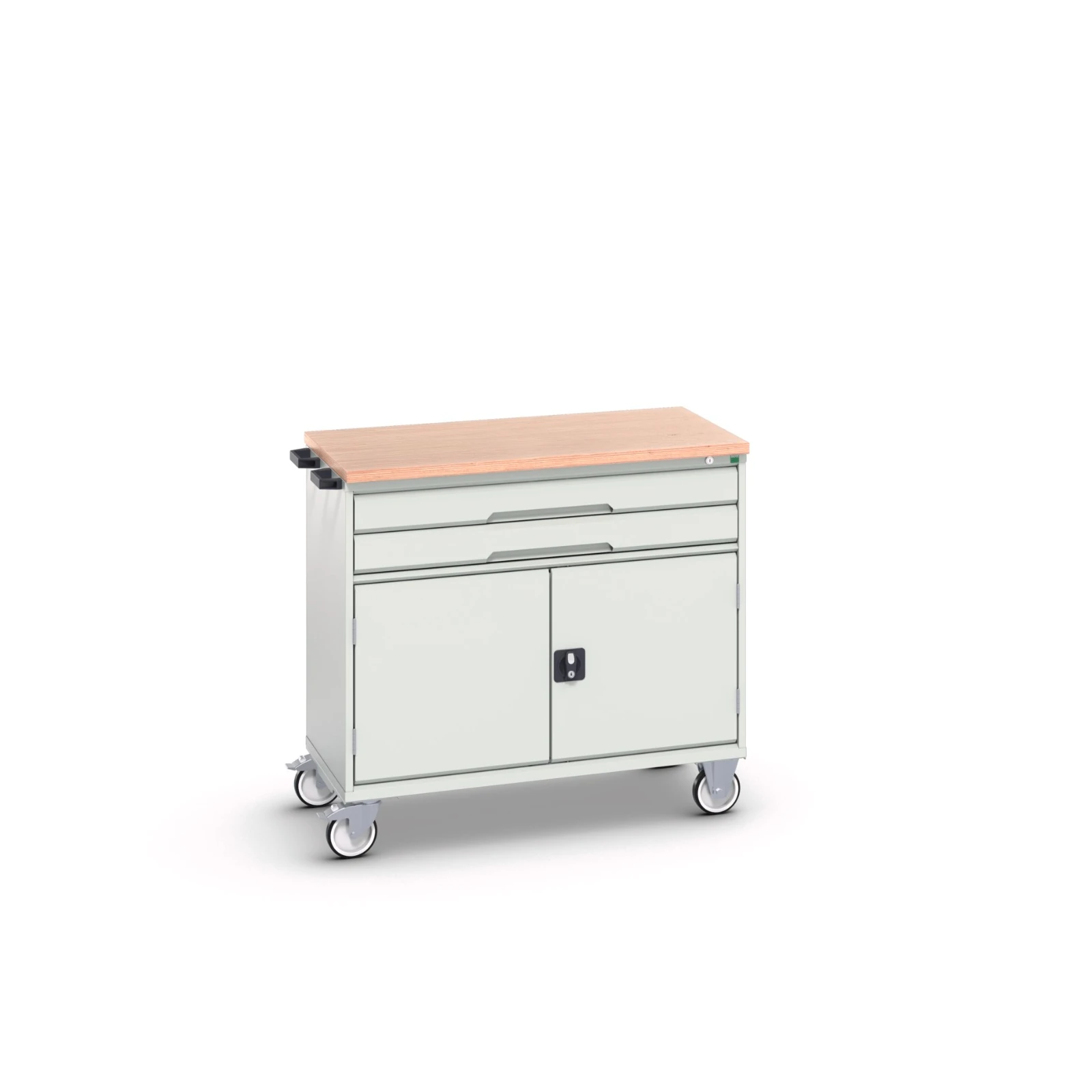bott Verso mobiele kast 1050x550x965mm 2 laden 2 deuren MPX top RAL 7035