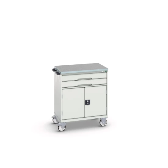 bott Verso mobiele kast 800x600x980mm 2 laden 2 deuren lino top RAL 7035