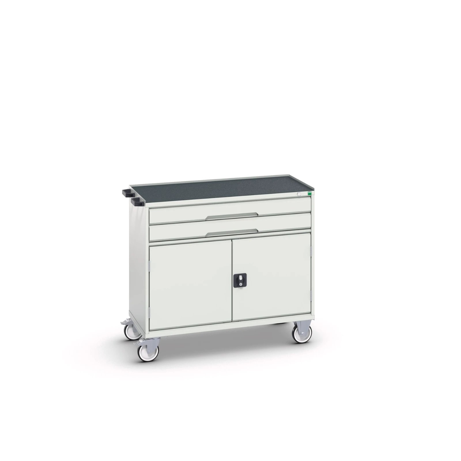 bott Verso mobiele kast 1050x550x965mm 2 laden 2 deuren top tray RAL 7035