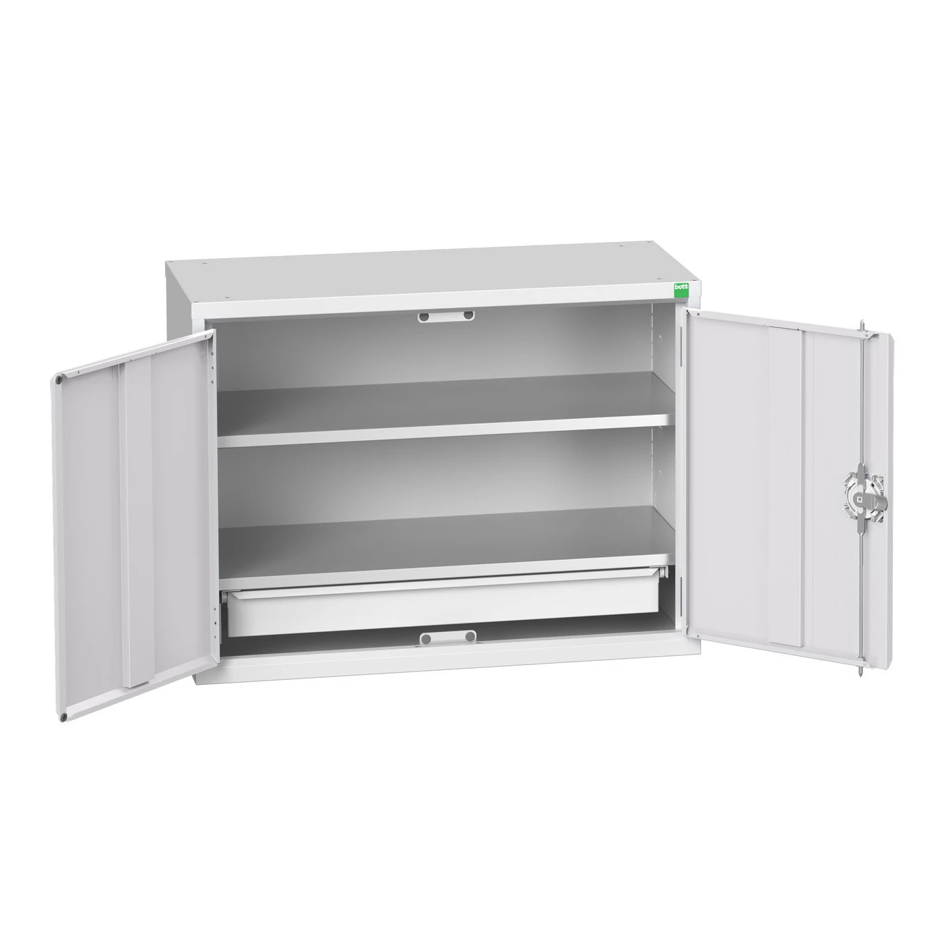 bott Verso eco wandkast 800x350x600mm 2 legborden 1 lade RAL 7035