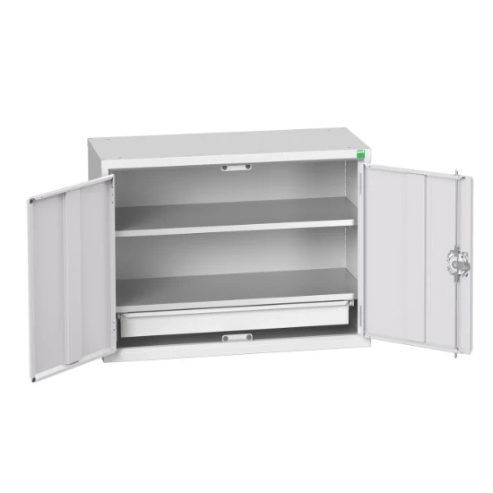 bott Verso eco wandkast 800x350x600mm 2 legborden 1 lade RAL 7035