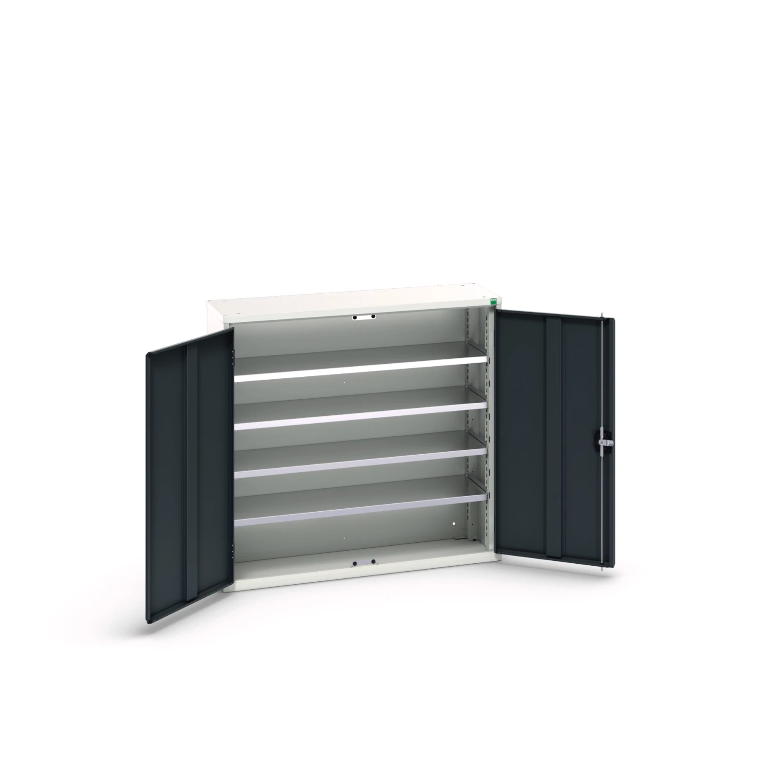 bott Verso systeemkast 1050x350x1000mm 4 legborden 30 bakjes RAL 7016