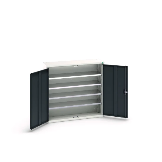 bott Verso systeemkast 1050x350x1000mm 4 legborden 30 bakjes RAL 7016