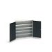 bott Verso systeemkast 1050x350x1000mm 4 legborden 30 bakjes RAL 7016